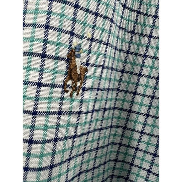 Ralph Lauren Men's Shirt XXL 2XL Blue Green Check Multicolor Pony Button Up L/S - Picture 7 of 9